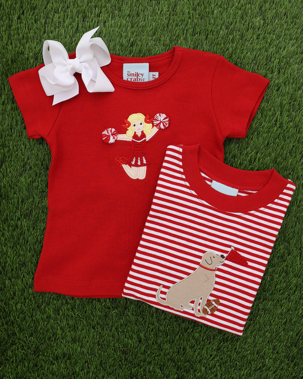 Cheerleader Shirt- Red/Balck