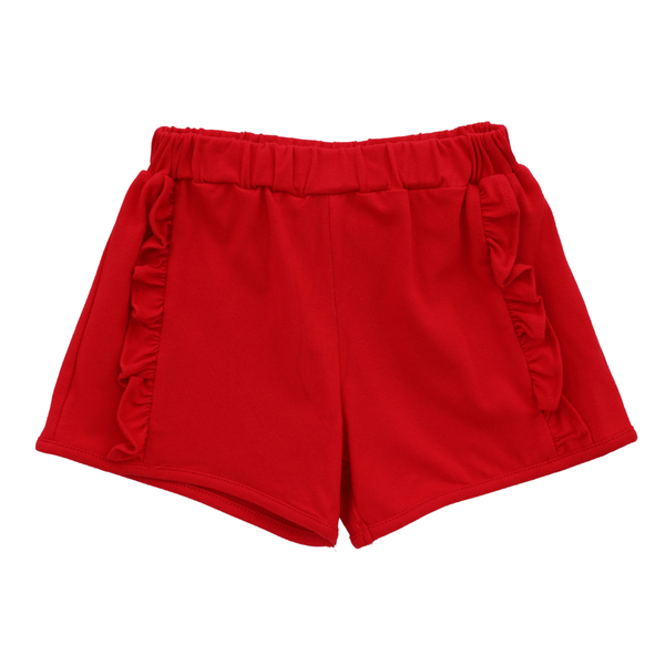 Ruffle Shorts- Red