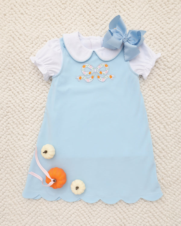 Pumpkin Bow Scallop Jumper Set