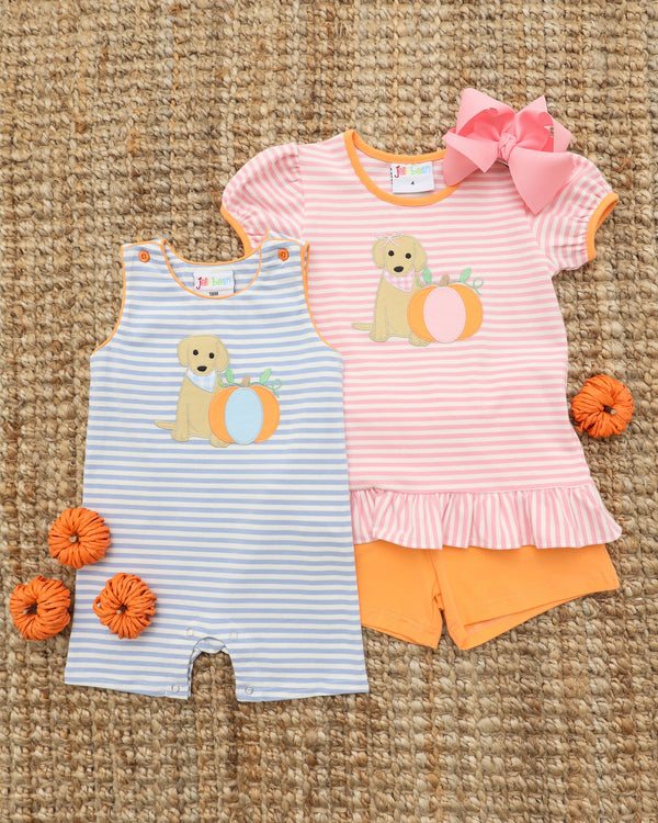 Pumpkins and Paws Ruffle Short Set