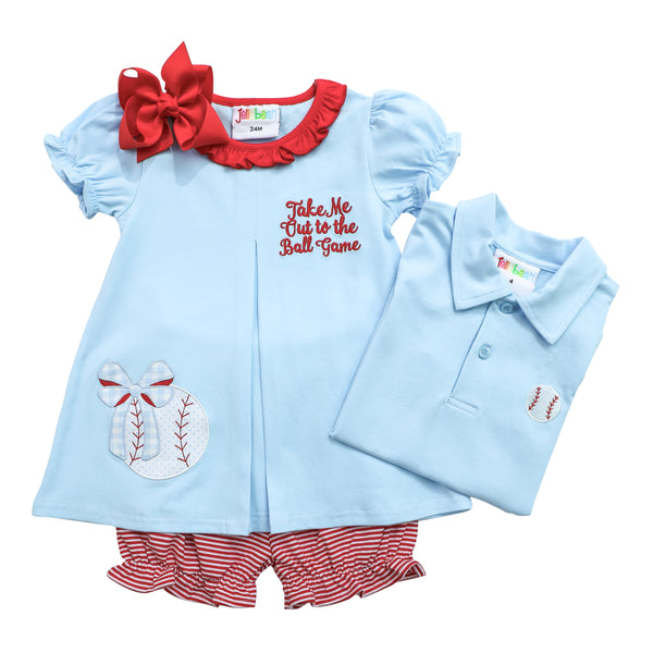 Take Me Out To The Ball Game Pleat Bloomer Set