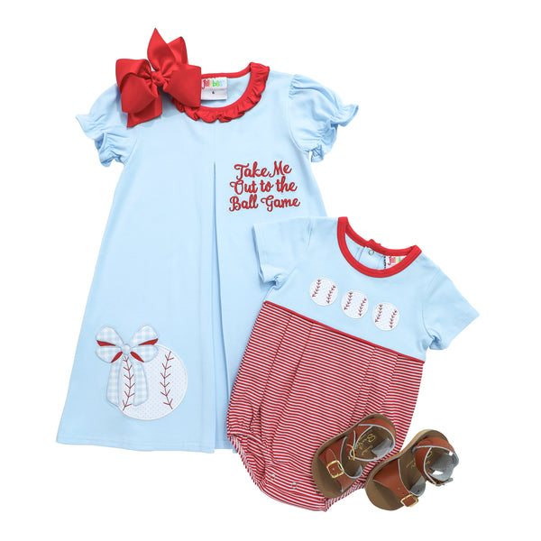 Take Me Out To The Ball Game Pleat Dress