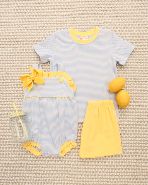Graham Short Set- Light Blue Stripe and Yellow