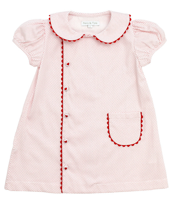 Jenny Apron Dress- Red Bitty Dot