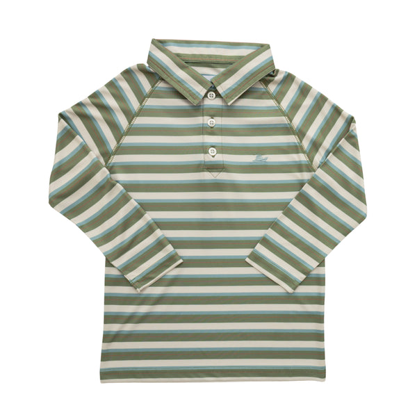 LS Polo- Cedar/Green/Pineapple