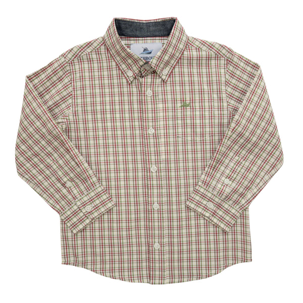 LS Dress Shirt- Brown/Red/Green