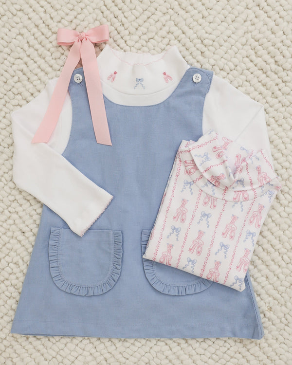 Ballerina Shoes & Bows Print Turtleneck