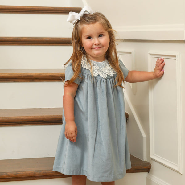 Blue Deluxe Velvet Float Dress