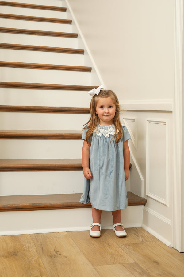 Blue Deluxe Velvet Float Dress