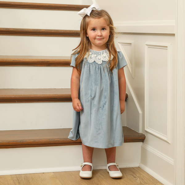 Blue Deluxe Velvet Float Dress