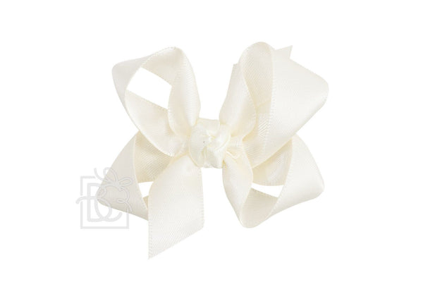 Satin Knot Bow- Antique White (3")