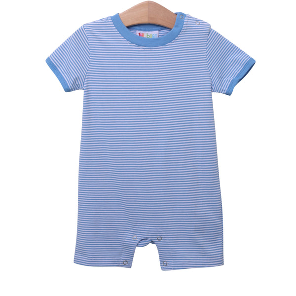 James Romper- Cornflower Blue Stripe