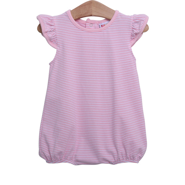 Flutter Sleeve Bubble- Light Pink Stripe