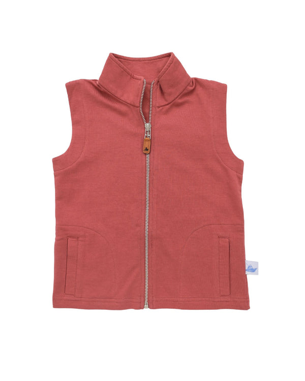 Knit Vest- Mineral Red