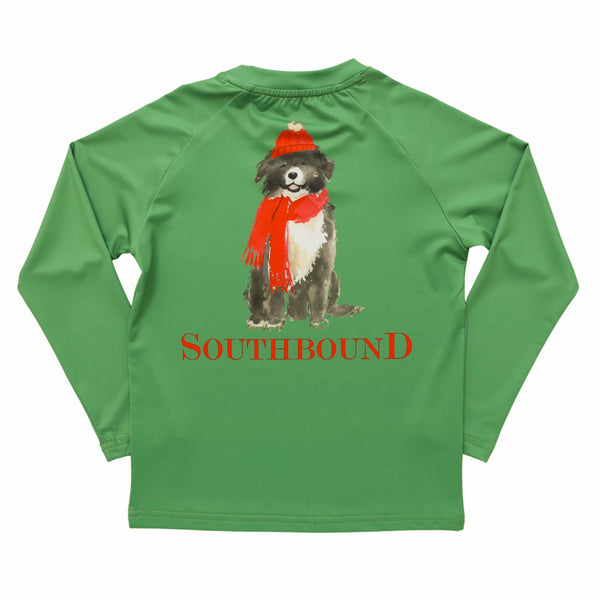 Performance Tee- Christmas Scarf Dog