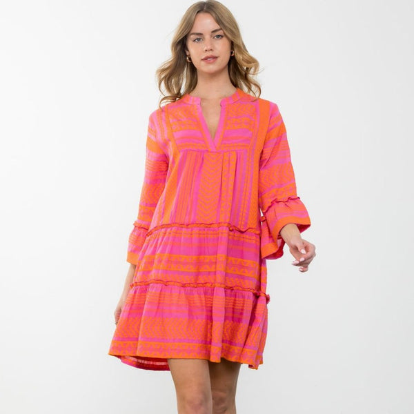 Mid Pattern Tiered Dress