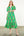 Puff Sleeve Flower Print Maxi Dress- Green