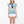 Flutter Sleeve Floral Tassel Tie Top- Blue