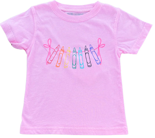 Pink Crayons With Bows T-Shirt