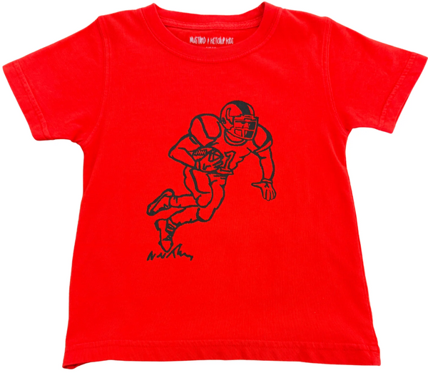 Red/Black Football Player T-Shirt