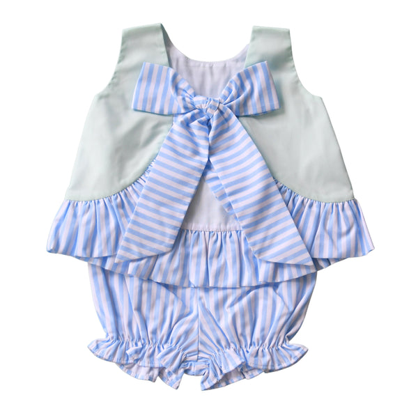 Sutton Swing Set- Mint/Blue Stripe