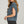 Collared Half Zip Sweater Vest Top- Dusty Blue