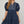 Embroidered Tiered Woven Dress- Navy