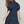 Embroidered Tiered Woven Dress- Navy