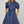 Puff Sleeve Button Down Woven Dress- Navy