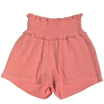 Sadie Shorts- Coral Gauze