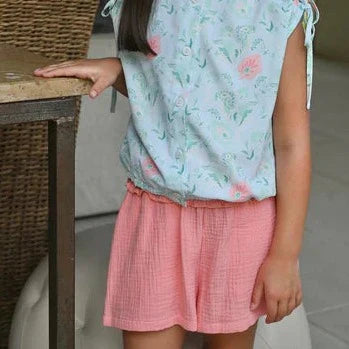 Sadie Shorts- Coral Gauze