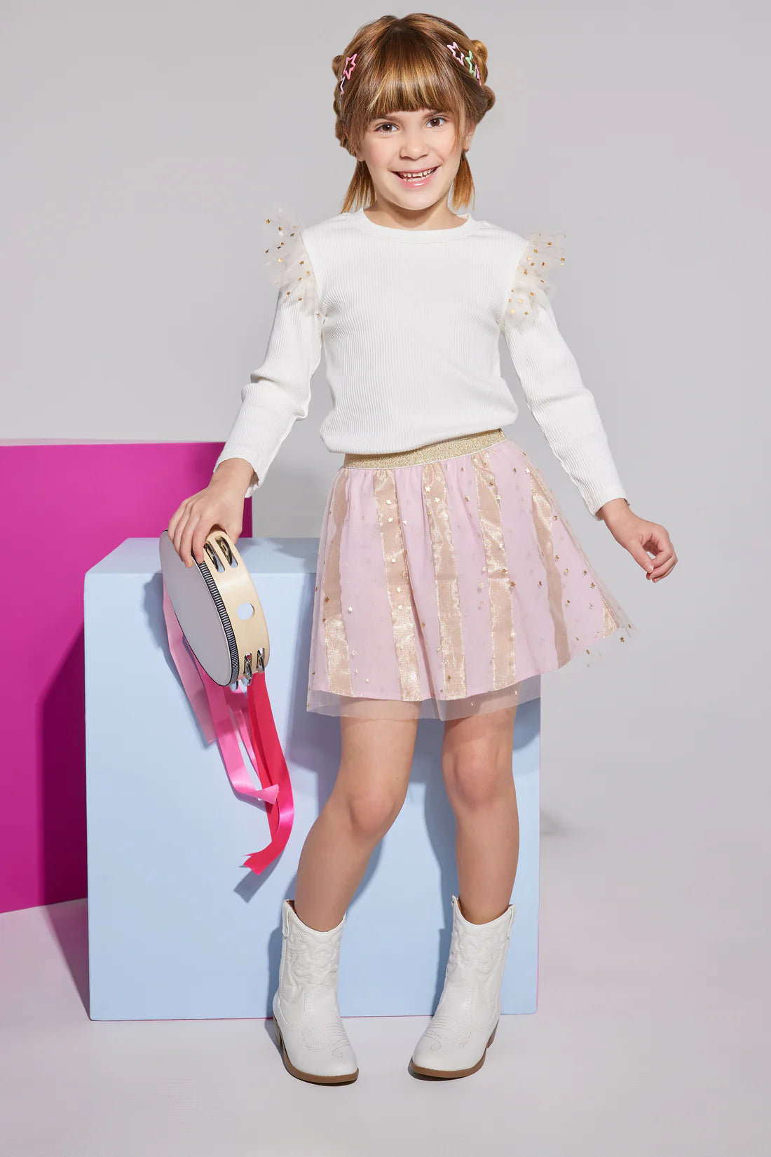 人気特価をすべて Top- Sadie Sparkle Candy Smock – Stars トップス