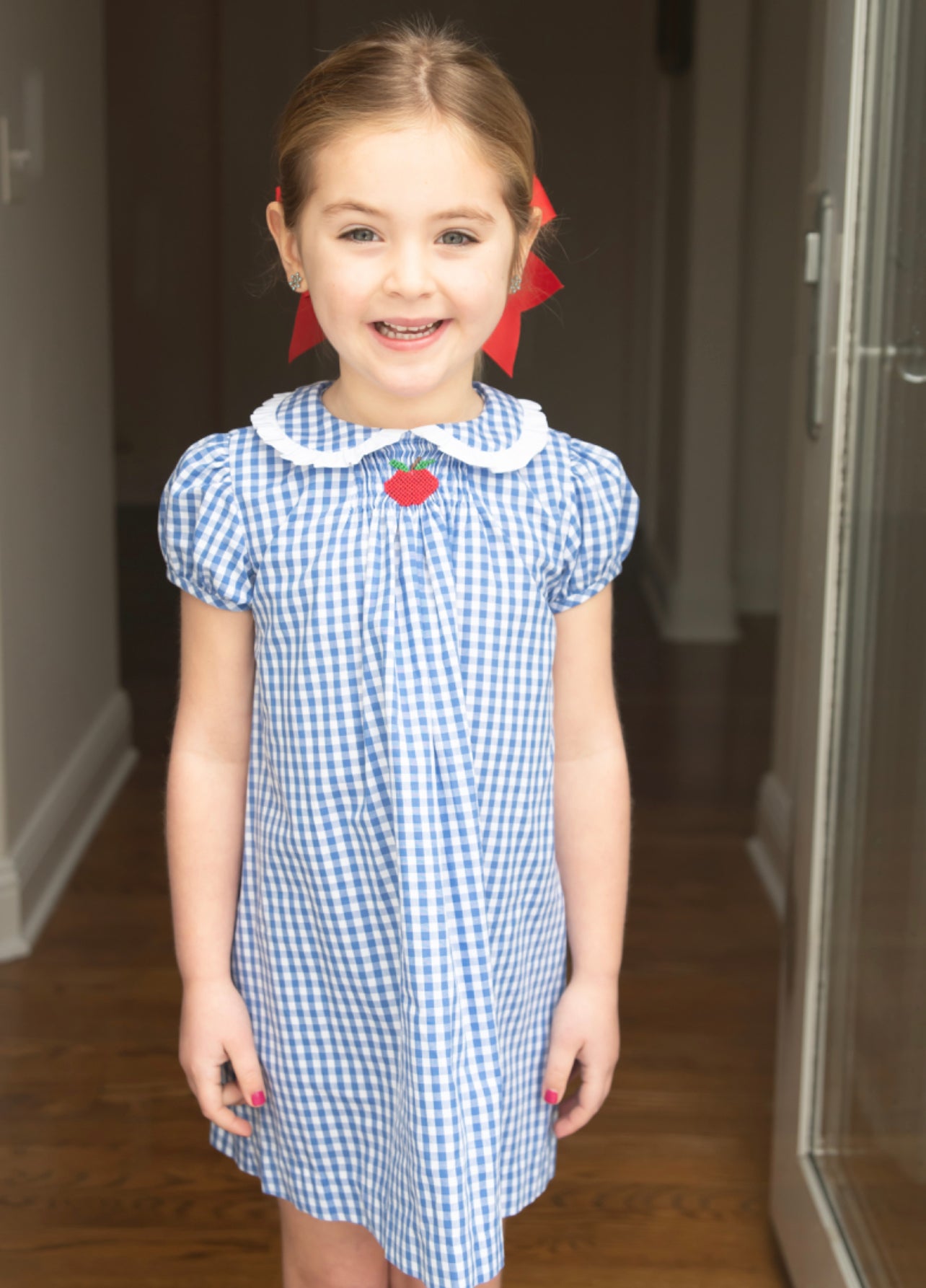 James & Lottie Be Elizabeth Girls Smocked Woven Dress - Blue main image 1