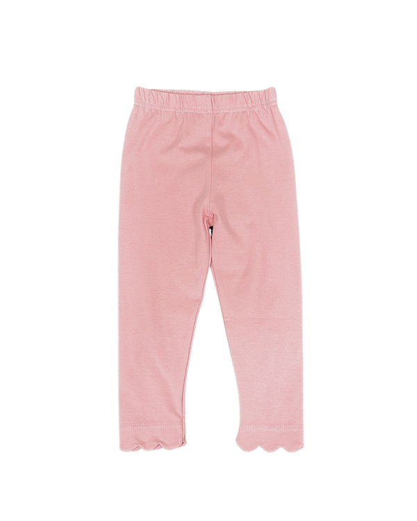Scallop Leggings- Dusty Pink