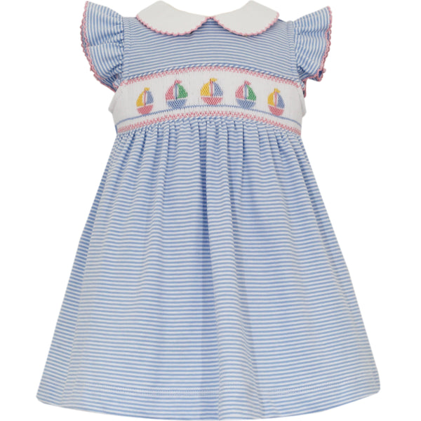 Sailboat- Stripe Knit Sleeveless Dress
