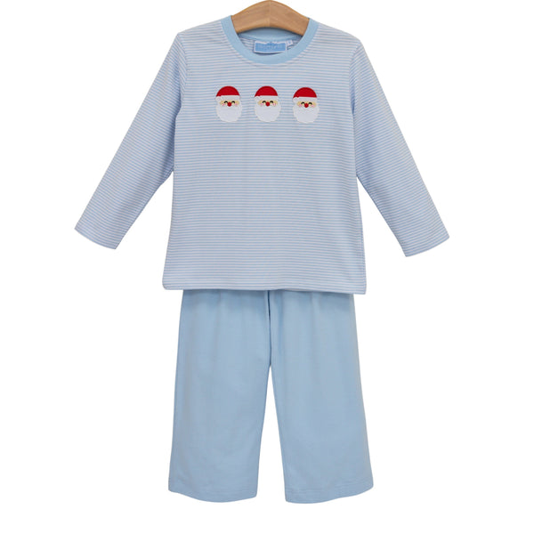 Santa Trio Pant Set- Blue