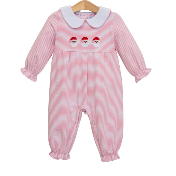 Santa Trio Romper- Pink