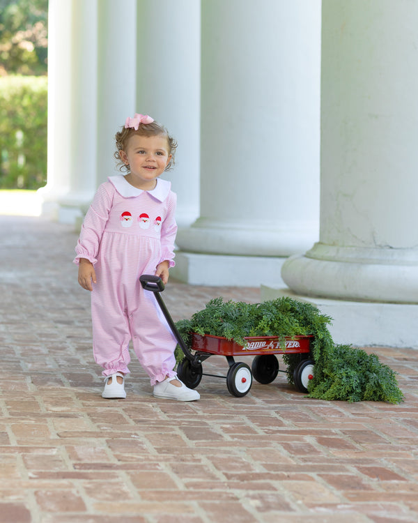 Santa Trio Romper- Pink