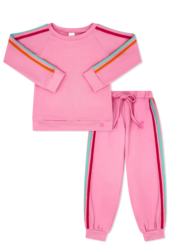 Savannah Jogger Set- Taffy Pink, Strawberry Pink