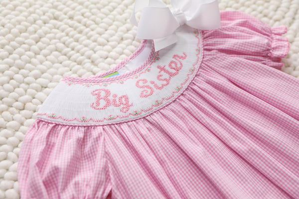 Big Sister Dress- Pink Gingham