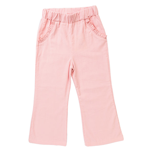Corduroy Ruffle Pocket Pants- Lt. Pink