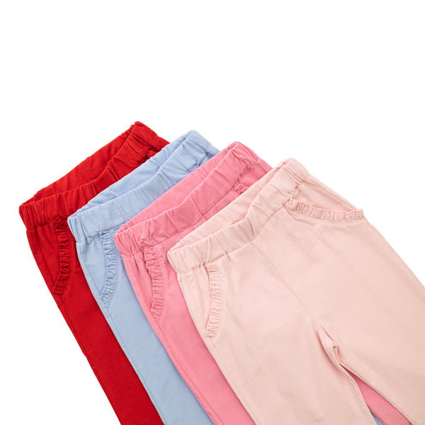Corduroy Ruffle Pocket Pants- Lt. Pink
