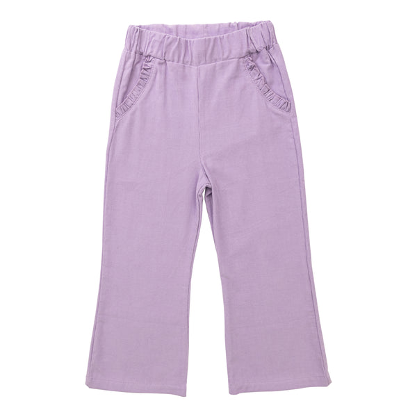 Corduroy Ruffle Pocket Pants- Lavender