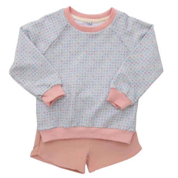 Sweatshirt Set- Blue/Pink Floral