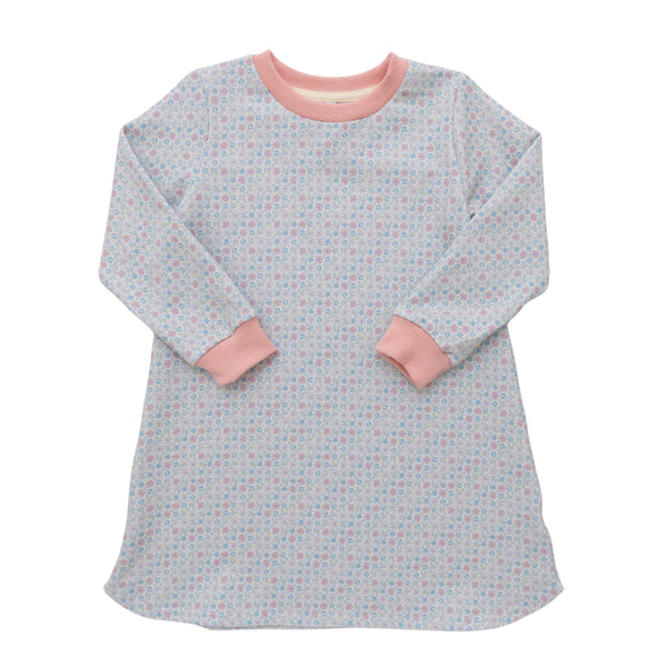 Sweatshirt Dress- Blue/Pink Floral