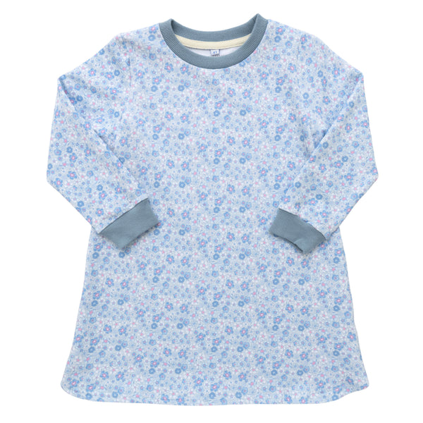 Sweatshirt Dress- Powder Blue Floral