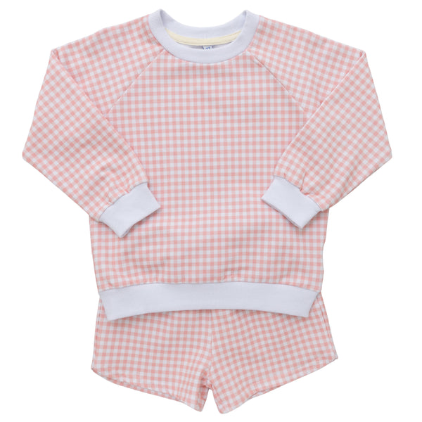 Sweatshirt Set- Pink Gingham