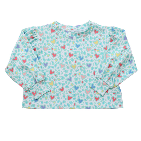 Puff Sleeve Top- Hearts