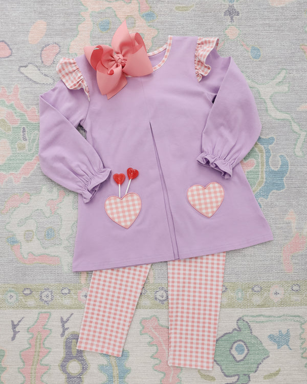Heart Pocket Pants Set