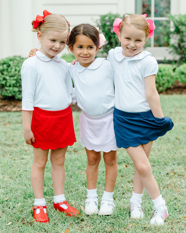 Navy Scallop Skort